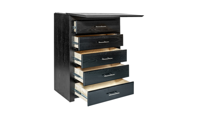 5-Drawer Dresser-java Black Enamel